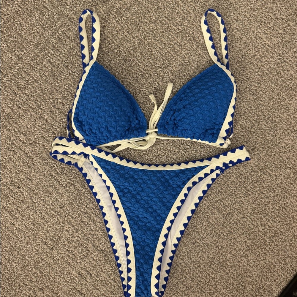 Blue and White Bikini
